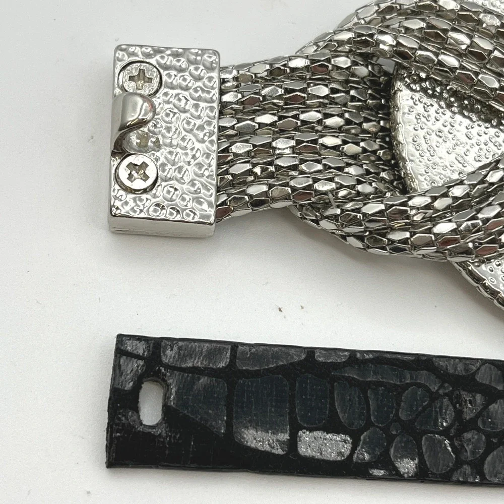 Silver Chain Knot Womens Fashion Belt‎ Lake Shore Drive Snakeskin Accessories